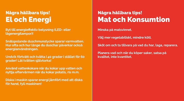 Exempel på Facebookinlägg med tips som Sundavalls kommun publicerade för familjerna som deltog.